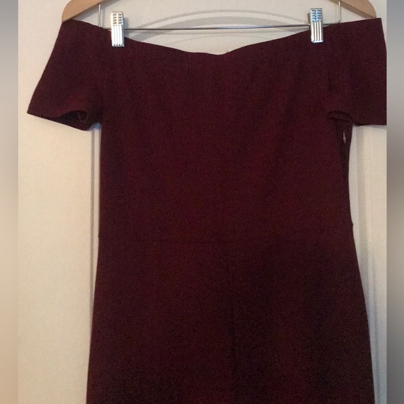 Lulus Off The Shoulder Burgundy Jumpsuit - Picture 2 of 4